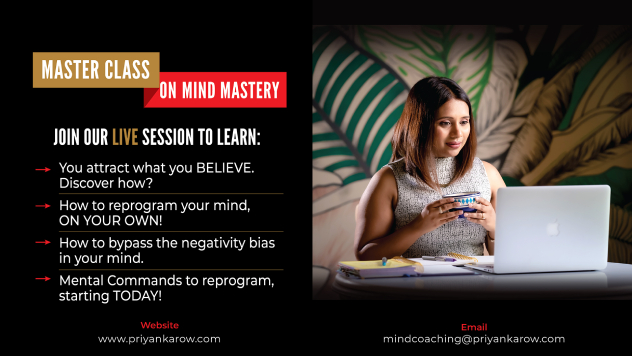 Master class live session with Priyanka row, the mind coach